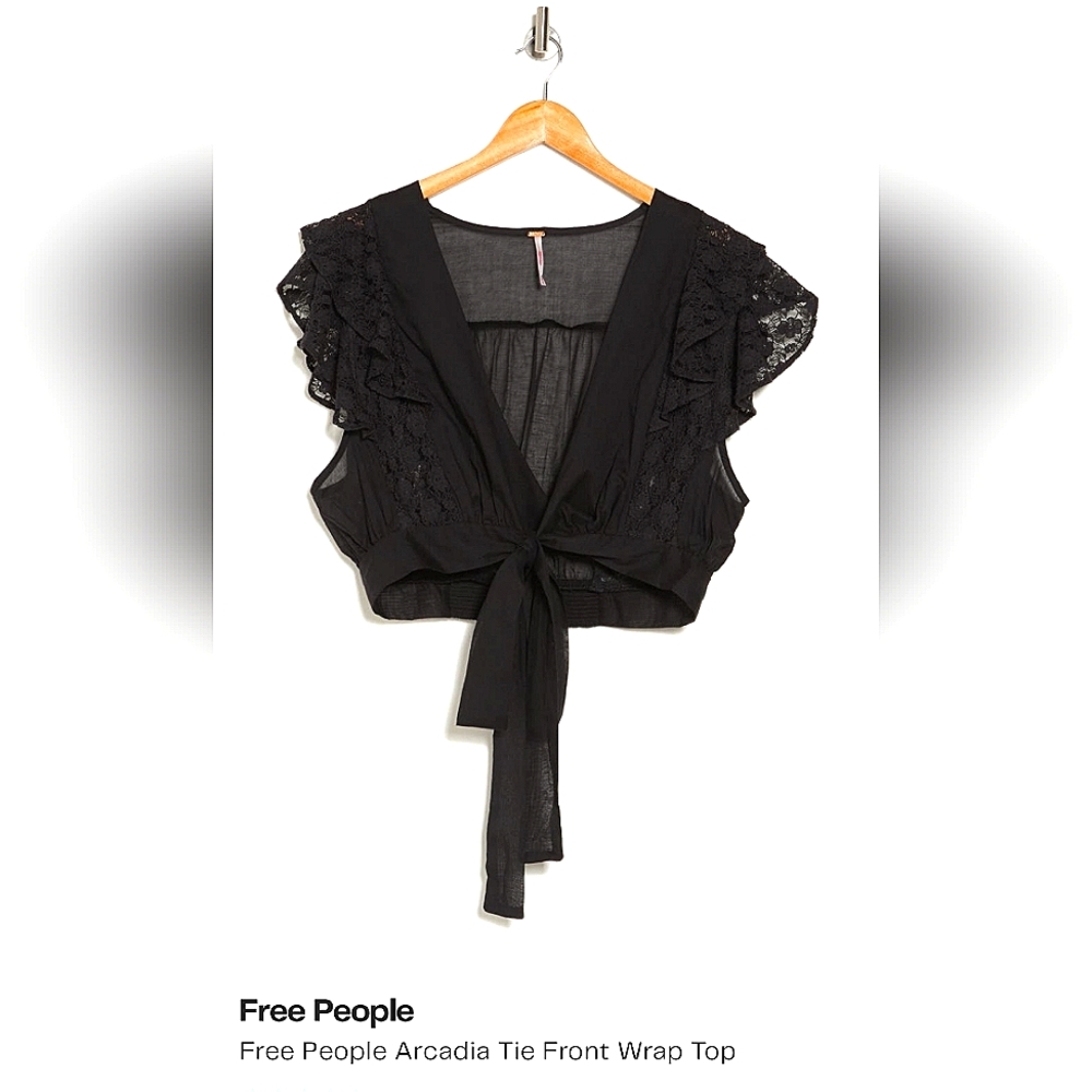 Free People Arcadia Tie Front Wrap Top